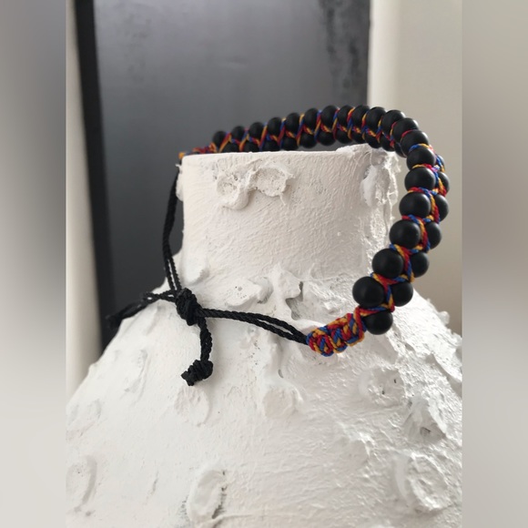 Columbian Handmade• Beaded Pull Through Bracelet • Stones• Unisex - Picture 5 of 5